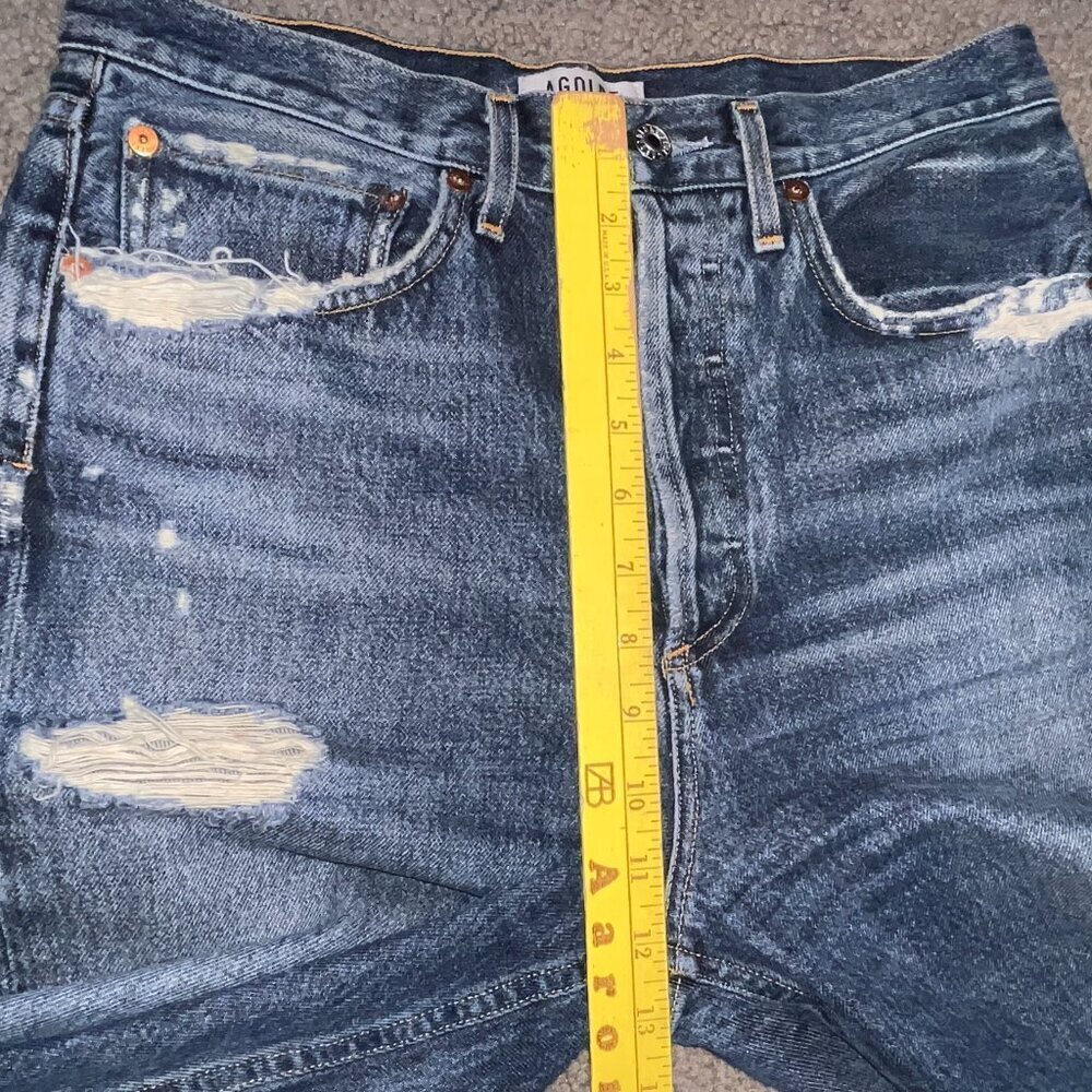 AGOLDE LOS ANGELES PREMIUM PINCH WAIST MADE IN USA DISTRESSED BLOWN KNEE JEANS - Picture 14 of 16